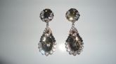Lindo Brinco em strass cristal com gotas de onça- Cd. 014